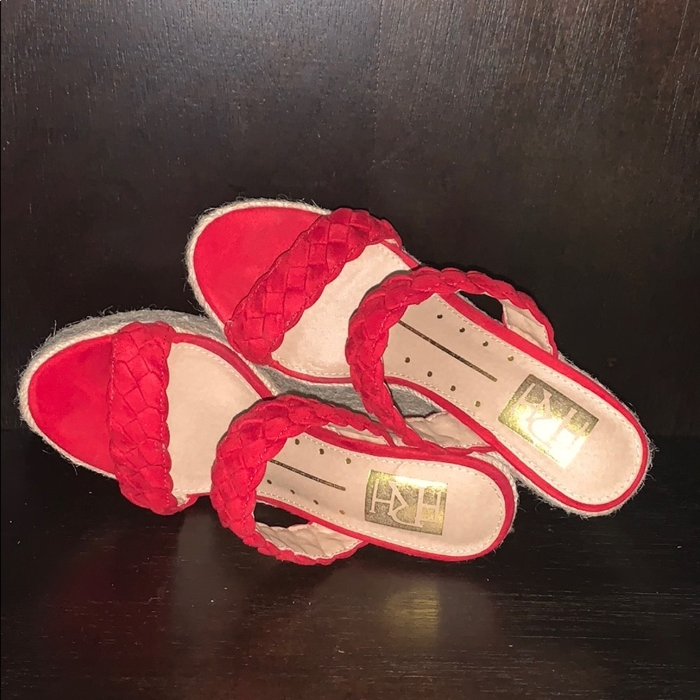 Fahrenheit Slip On Women Wedge Espadrilles in Red - Picture 8 of 11